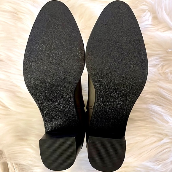 Olive Green Heeled Ankle Boots, Vegan Leather, Brand New in Box - Picture 5 of 7